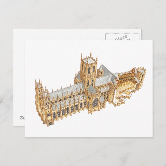 Canterbury Cathedraal. Groot-Brittannië Briefkaart (Voorkant / Achterkant)