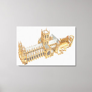 Canterbury Cathedraal. Groot-Brittannië Canvas Afdruk