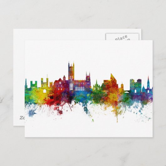Canterbury England Skyline Briefkaart (Voorkant / Achterkant)