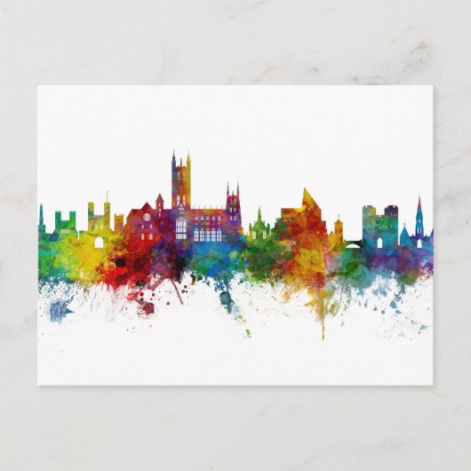 Canterbury England Skyline Briefkaart (Voorkant)