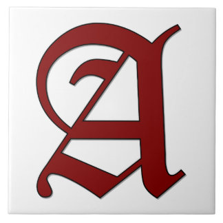 Canterbury Letter A in Red Monogram Tegel Tegeltje