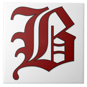 Canterbury Letter B in Red Monogram Tegel Tegeltje