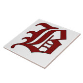 Canterbury Letter B in Red Monogram Tegel Tegeltje (Zijkant)