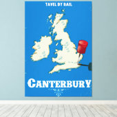 Canterbury poster op de Britse eilanden Canvas Afdruk (Insitu (Houten vloer))