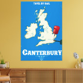 Canterbury poster op de Britse eilanden Canvas Afdruk (Insitu (Woonkamer))