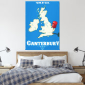 Canterbury poster op de Britse eilanden Canvas Afdruk (Insitu (Slaapkamer))
