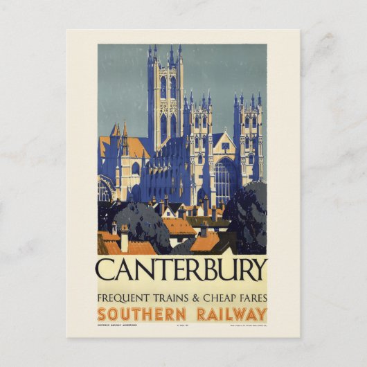 Canterbury UK Vintage Poster 1937 Briefkaart (Voorkant)