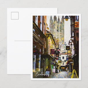 Canterbury Verenigd Koninkrijk Mooie olieverf Briefkaart