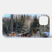 Cantering, Running Horses in Winter Snow Photo Case-Mate iPhone Case (Achterkant (horizontaal))