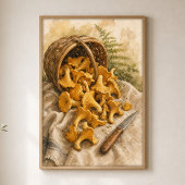 Cantharellen in een Bessenmand Aquarel Poster