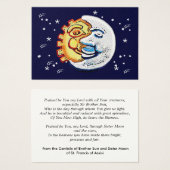 Canticle of St Francis Visitekaartjes (Voorkant /achterkant)