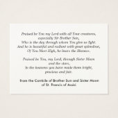 Canticle of St Francis Visitekaartjes (Achterkant)