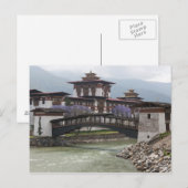 Cantilevered brug nabij Punakha Dzong paleis Briefkaart (Voorkant / Achterkant)