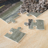 Cantilevered brug nabij Punakha Dzong paleis Legpuzzel (Zijkant)