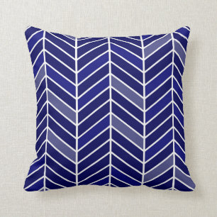 Cantilevered Chevron breed marineblauw Kussen