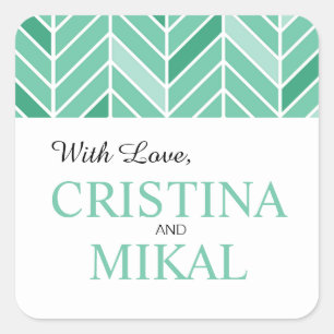 Cantilevered Chevron Favor Munt groen Vierkante Sticker