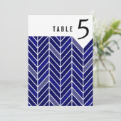 Cantilevered Chevron Table Numbers | marineblauw Kaart (Staand voorkant)