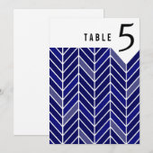 Cantilevered Chevron Table Numbers | marineblauw Kaart (Voorkant / Achterkant)