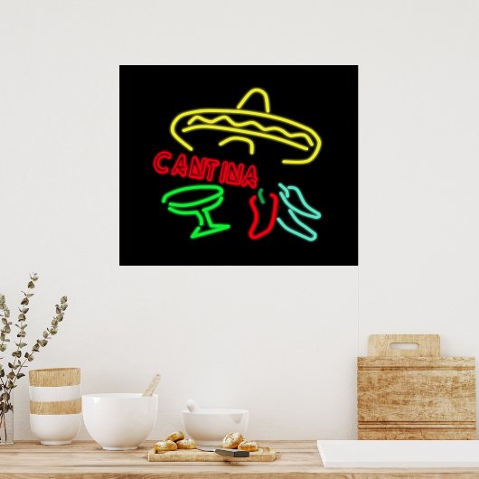 Cantina Neon Sign Poster (Keuken)