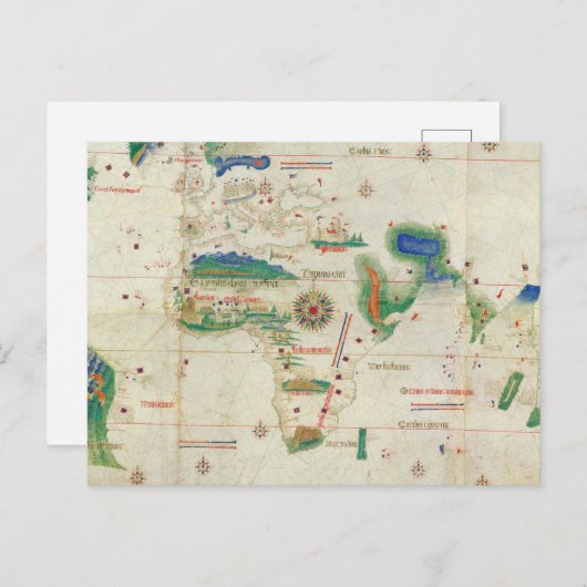 Cantino Planisphere | 1502 Briefkaart (Voorkant / Achterkant)