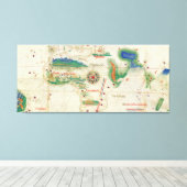Cantino Planisphere | 1502 Canvas Afdruk (Insitu (Houten vloer))
