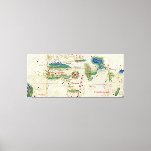Cantino Planisphere | 1502 Canvas Afdruk (Voorkant)