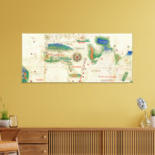 Cantino Planisphere | 1502 Canvas Afdruk (Insitu (Woonkamer))