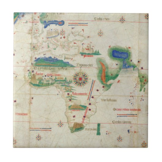 Cantino Planisphere | 1502 Tegeltje (Voorkant)