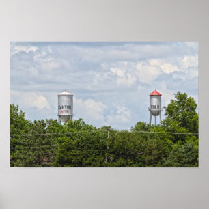 Canton, Kansas, Koude en Warme Watertorens Poster