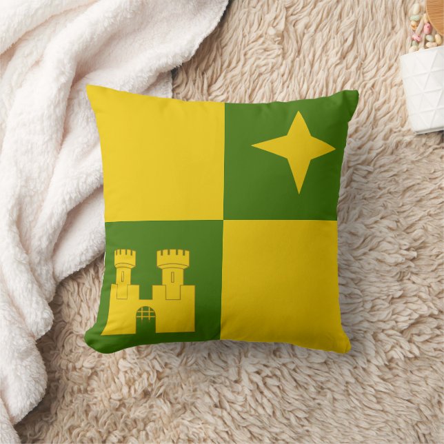 Canton of Castle North Populace Badge Throw Pillow Kussen (Deken)