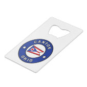 Canton Ohio Creditkaart Flessenopener (Voorkant Gekanteld)