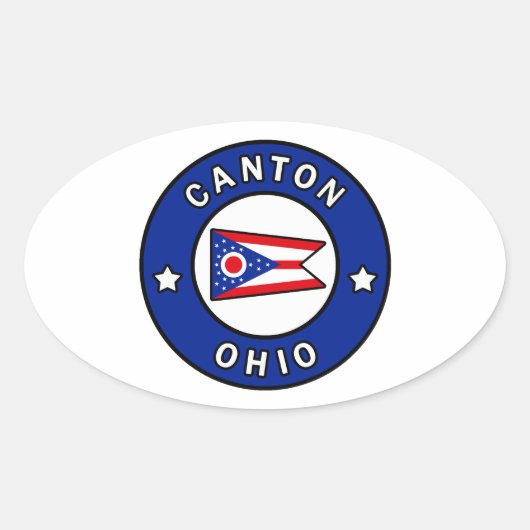 Canton Ohio Ovale Sticker (Voorkant)