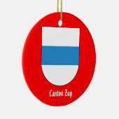 Canton Zug*, Zwitserland kerstsierente Keramisch Ornament (Rechts)