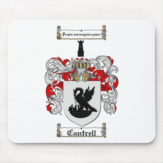 CANTRELL FAMILY CREST - CANTRELL COAT OF ARMS MUISMAT (Voorkant)