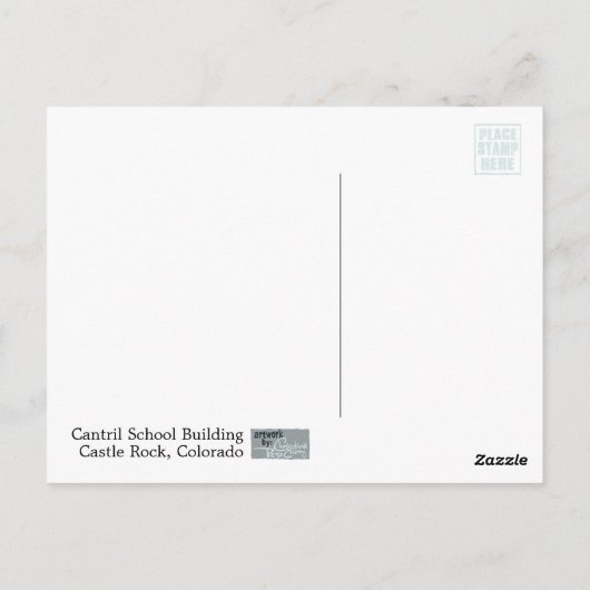 Cantril School House, Postcard Painting Briefkaart (Achterkant)