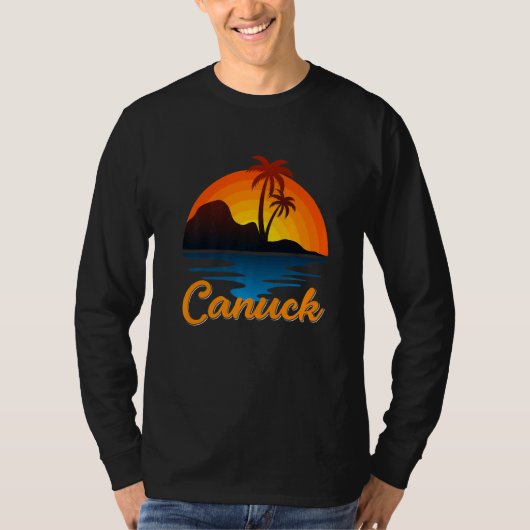 Canuck Vancouver Palm Tree Island Sunset Canada T-shirt (Voorkant)