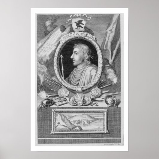 Canute the Great (d.1035) King of England, Denemar Poster (Voorkant)