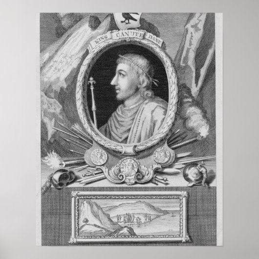 Canute the Great (d.1035) King of England, Denemar Poster (Voorkant)