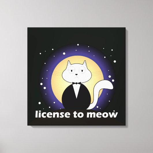 Canva de Cat, License to Meow Canvas Afdruk (Voorkant)