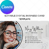 Canva Editable Digital Business Card-sjabloon Visitekaartje