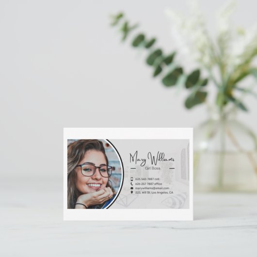 Canva Editable Digital Business Card-sjabloon Visitekaartje (Staand voorkant)