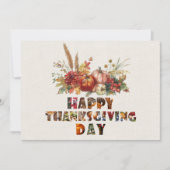 Canva Herfst Pompoenen en Bladeren Prettig Thanksg Feestdagenkaart (Voorkant)