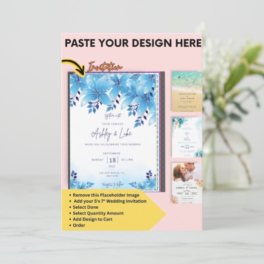 Canva Huwelijksuitnodiging & Save the Dates Sjablo Kaart (Staand voorkant)