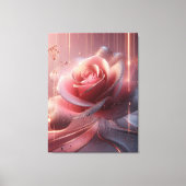 CANVA MUUR ROZE BLOEM KUNST CANVAS AFDRUK (Voorkant)