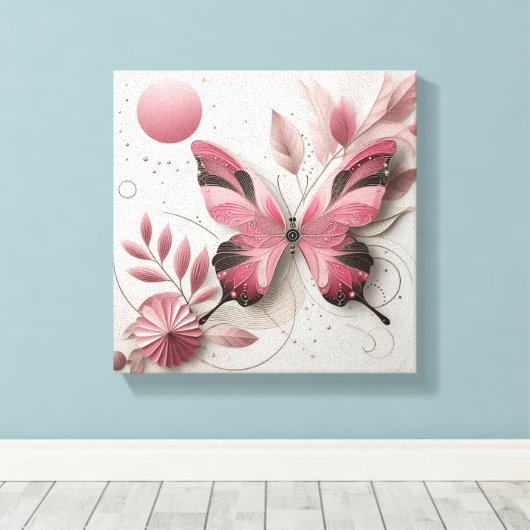CANVA VLINDERMUUR KUNST CANVAS AFDRUK (Insitu (Houten vloer))