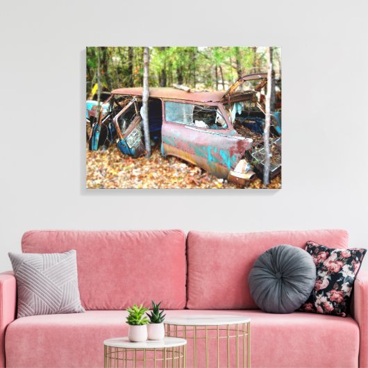 Canvas 1957 Chevy Nomad Nostalgia Junkyard Art (Insitu (Woonkamer))