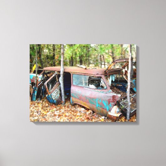 Canvas 1957 Chevy Nomad Nostalgia Junkyard Art Afdruk (Voorkant)