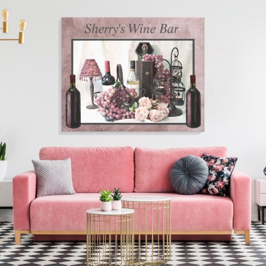 Canvas 30 x 24-inch "Sherry's" wijnstang (Insitu (Woonkamer))