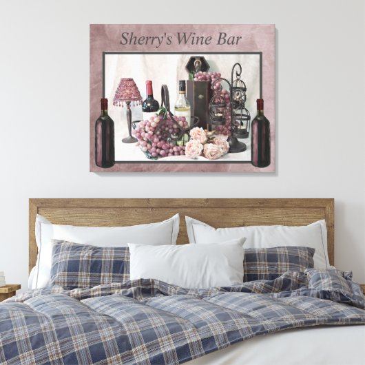 Canvas 30 x 24-inch "Sherry's" wijnstang (Insitu (Slaapkamer))