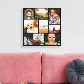 Canvas 9 Fotosjabloon afgerond zwart wandstuk (Insitu (Woonkamer))